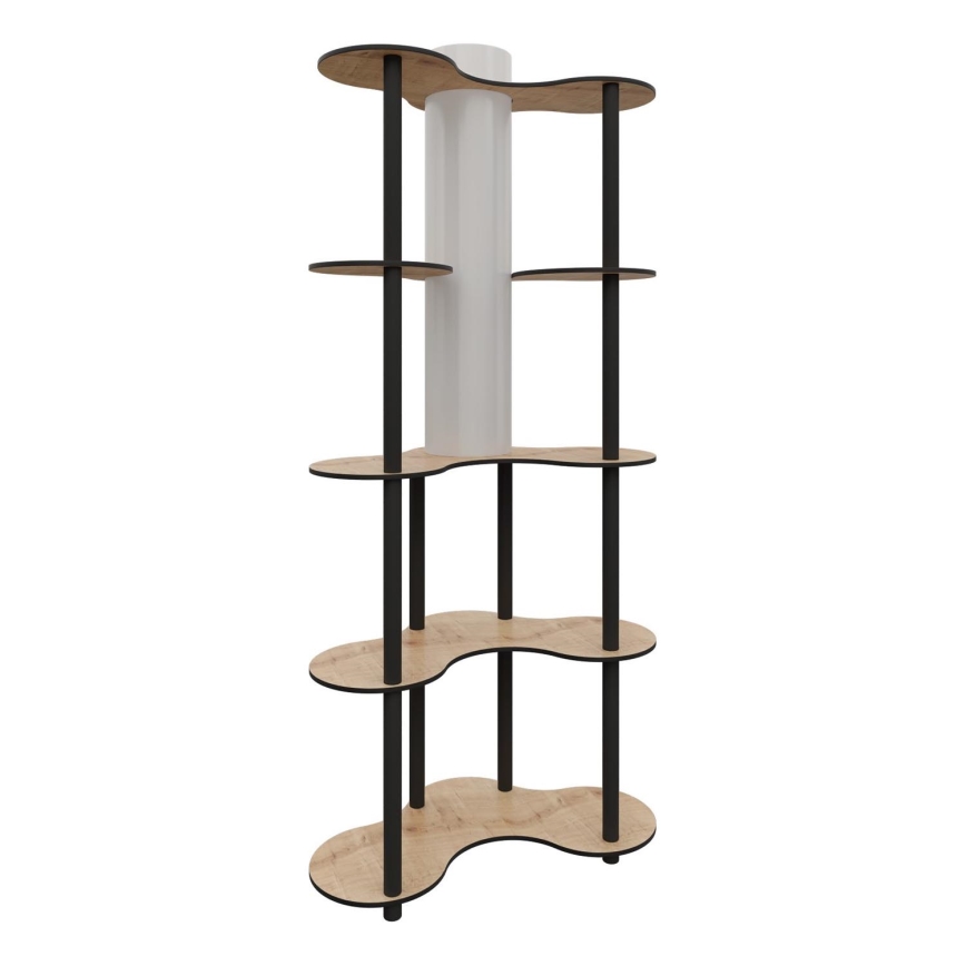 Stojací lampa s poličkami 1xE27/40W/230V 150 cm černá/béžová