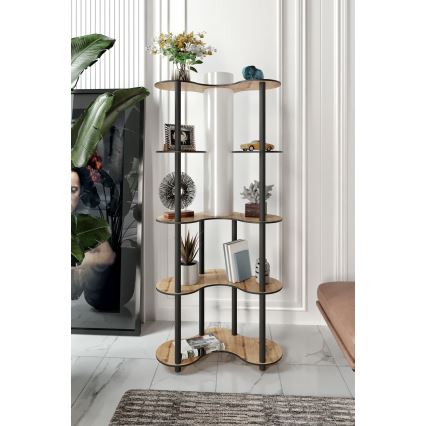 Stojací lampa s poličkami 1xE27/40W/230V 150 cm černá/béžová