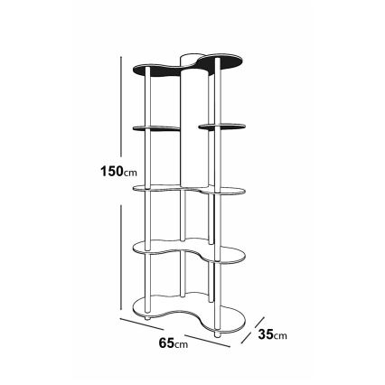 Stojací lampa s poličkami 1xE27/40W/230V 150 cm černá/hnědá