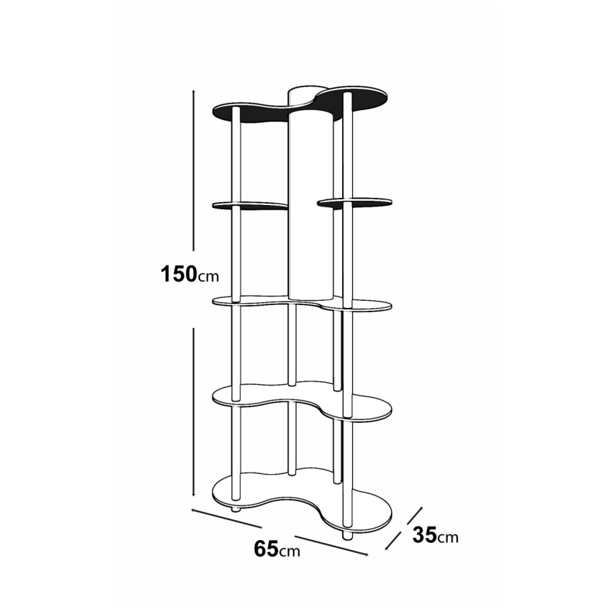 Stojací lampa s poličkami 1xE27/40W/230V 150 cm černá/hnědá