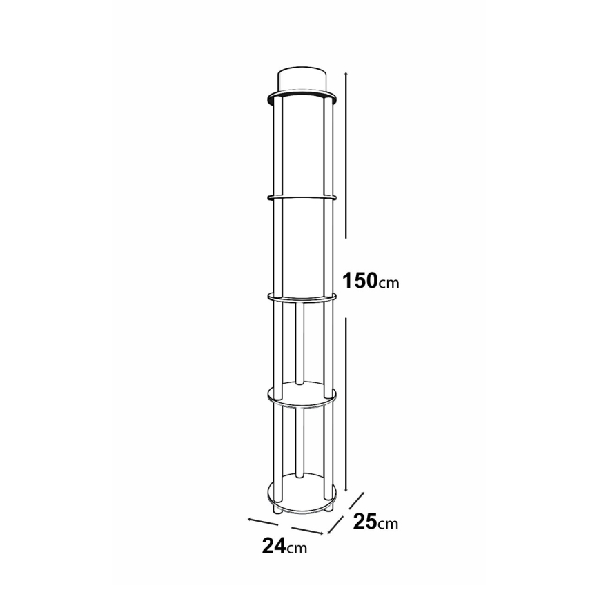 Stojací lampa s poličkami 1xE27/40W/230V 150 cm černá/hnědá