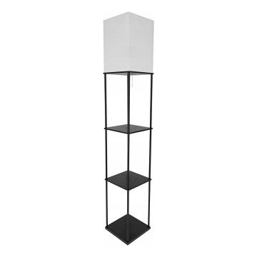 Stojací lampa s poličkami 1xE27/40W/230V 160 cm černá/bílá
