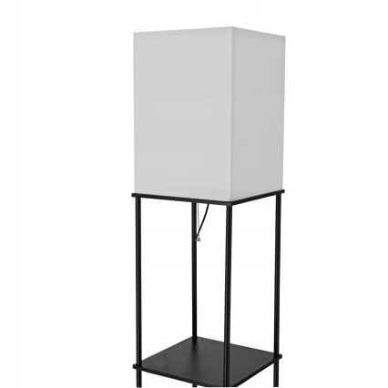 Stojací lampa s poličkami 1xE27/40W/230V černá/bílá