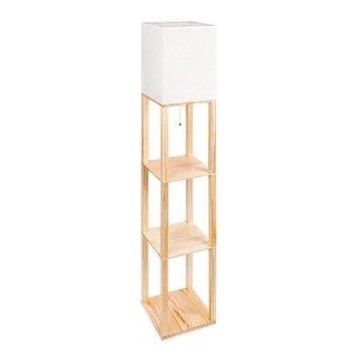 Stojací lampa s poličkami 1xE27/60W/230V bílá/hnědá
