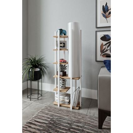 Stojací lampa s poličkami MODA DOR 1xE27/40W/230V bílá/hnědá