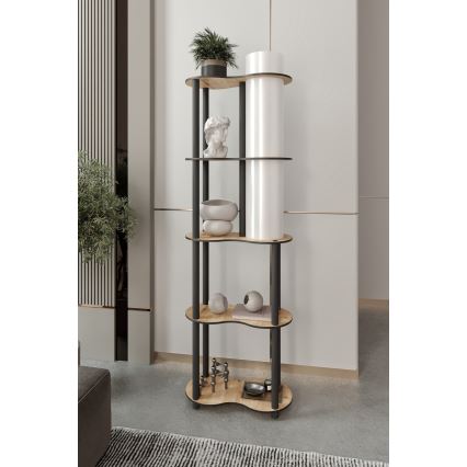 Stojací lampa s poličkami NOTO 1xE27/40W/230V béžová/černá