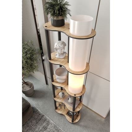 Stojací lampa s poličkami NOTO 1xE27/40W/230V béžová/černá
