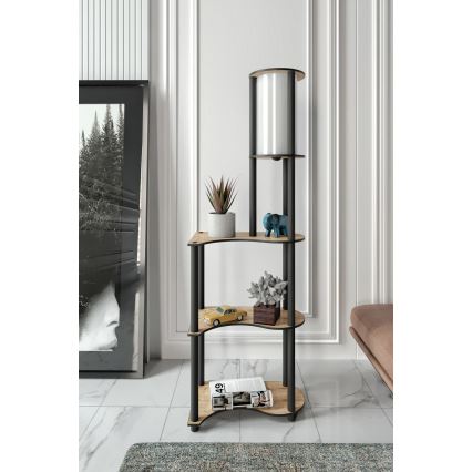 Stojací lampa s poličkami NOTO 1xE27/40W/230V béžová/černá