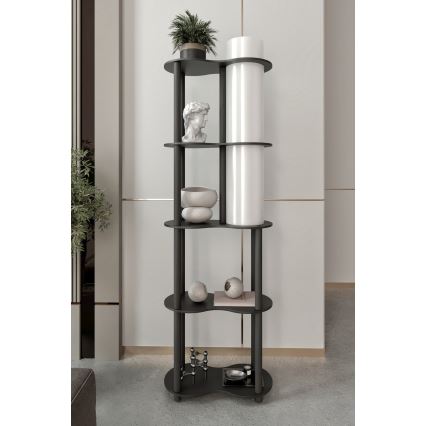 Stojací lampa s poličkami NOTO 1xE27/40W/230V černá