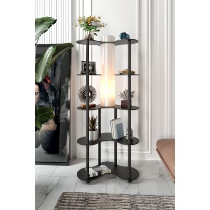 Stojací lampa s poličkami NOTO 1xE27/40W/230V černá