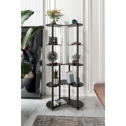 Stojací lampa s poličkami NOTO 1xE27/40W/230V černá
