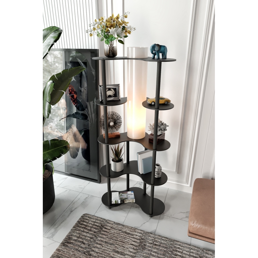 Stojací lampa s poličkami NOTO 1xE27/40W/230V černá
