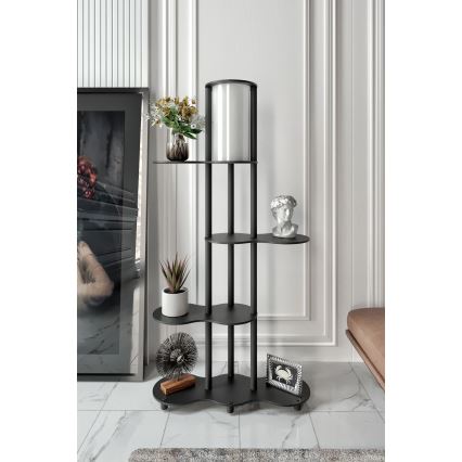 Stojací lampa s poličkami NOTO 1xE27/40W/230V černá