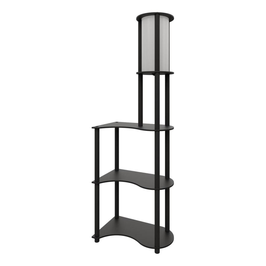 Stojací lampa s poličkami NOTO 1xE27/40W/230V černá