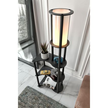 Stojací lampa s poličkami NOTO 1xE27/40W/230V černá