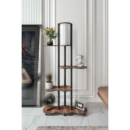 Stojací lampa s poličkami NOTO 1xE27/40W/230V hnědá/černá