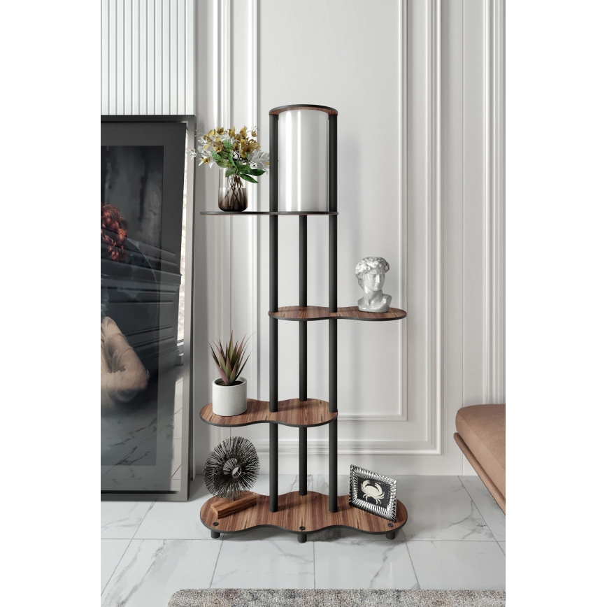 Stojací lampa s poličkami NOTO 1xE27/40W/230V hnědá/černá