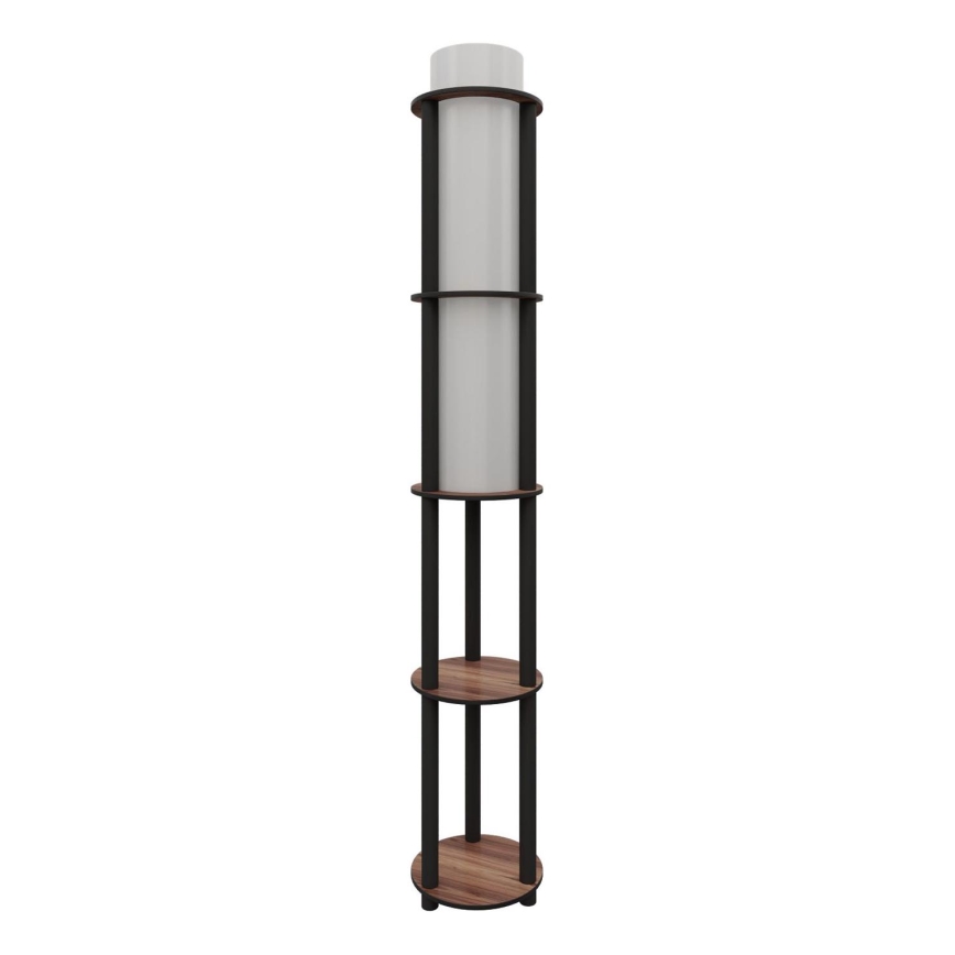Stojací lampa s poličkami NOTO 1xE27/40W/230V hnědá/černá