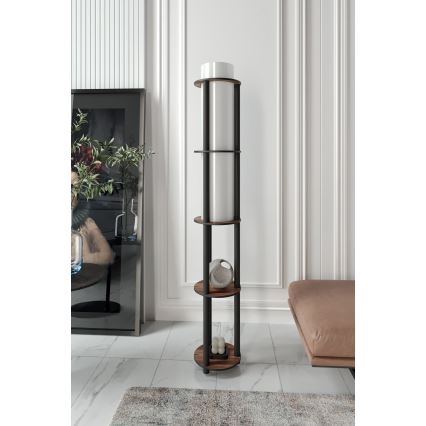 Stojací lampa s poličkami NOTO 1xE27/40W/230V hnědá/černá