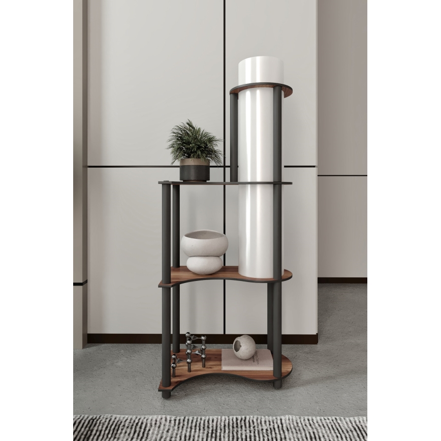 Stojací lampa s poličkami NOTO 1xE27/40W/230V hnědá/černá