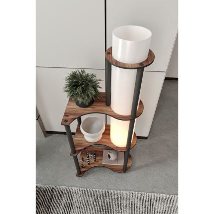 Stojací lampa s poličkami NOTO 1xE27/40W/230V hnědá/černá