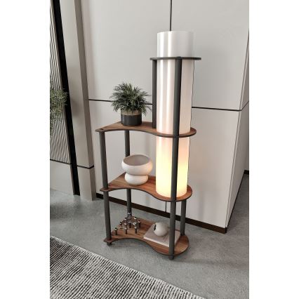 Stojací lampa s poličkami NOTO 1xE27/40W/230V hnědá/černá