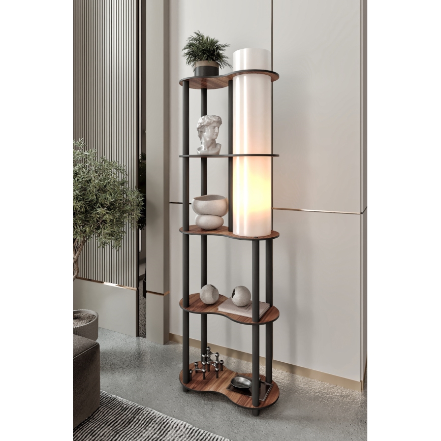 Stojací lampa s poličkami NOTO 1xE27/40W/230V hnědá/černá