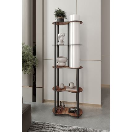 Stojací lampa s poličkami NOTO 1xE27/40W/230V hnědá/černá