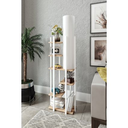 Stojací lampa s poličkami VOGUE 1xE27/40W/230V 160 cm bílá
