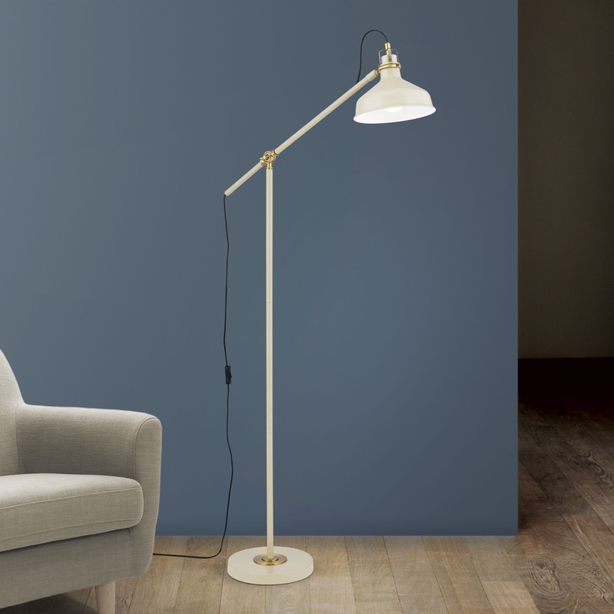 Stojací lampa SCHILLER 1xE27/40W/230V krémová/bronz