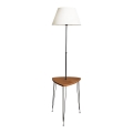 Stojací lampa se stolkem 1xE27/40W/230V černá/hnědá
