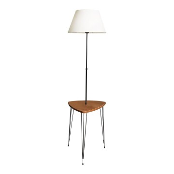 Stojací lampa se stolkem 1xE27/40W/230V černá/hnědá