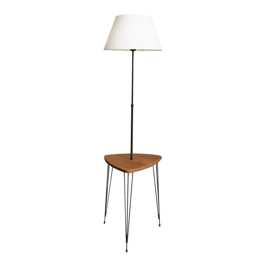 Stojací lampa se stolkem 1xE27/40W/230V černá/hnědá