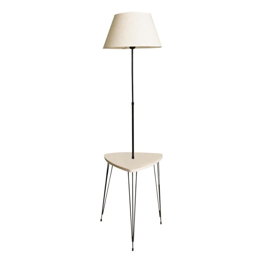 Stojací lampa se stolkem 1xE27/40W/230V černá/krémová