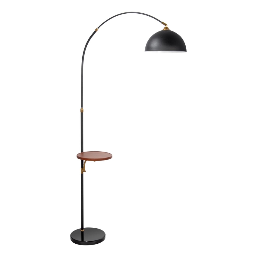 Stojací lampa se stolkem 1xE27/60W/230V černá
