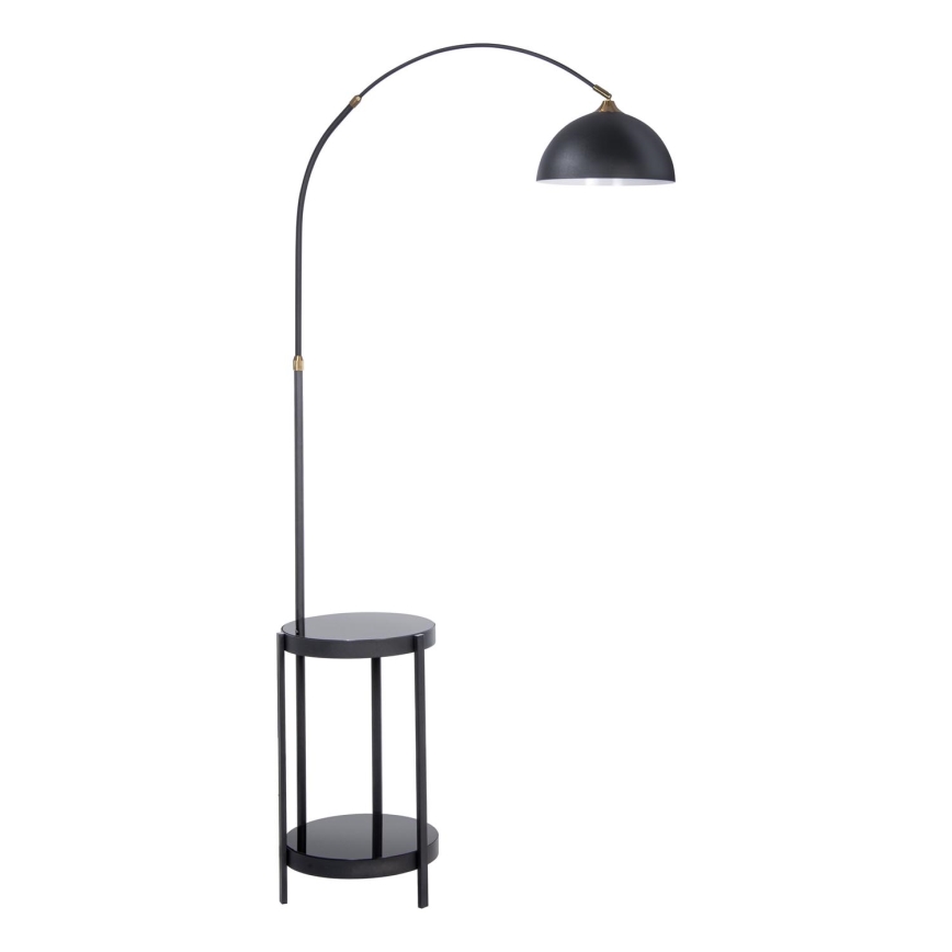 Stojací lampa se stolkem 1xE27/60W/230V černá