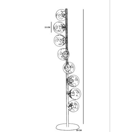 Stojací lampa SIMAY 8xE27/40W/230V zlatá/bílá