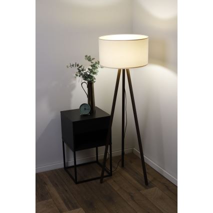 Stojací lampa STANDART 1xE27/60W/230V krémová/hnědá