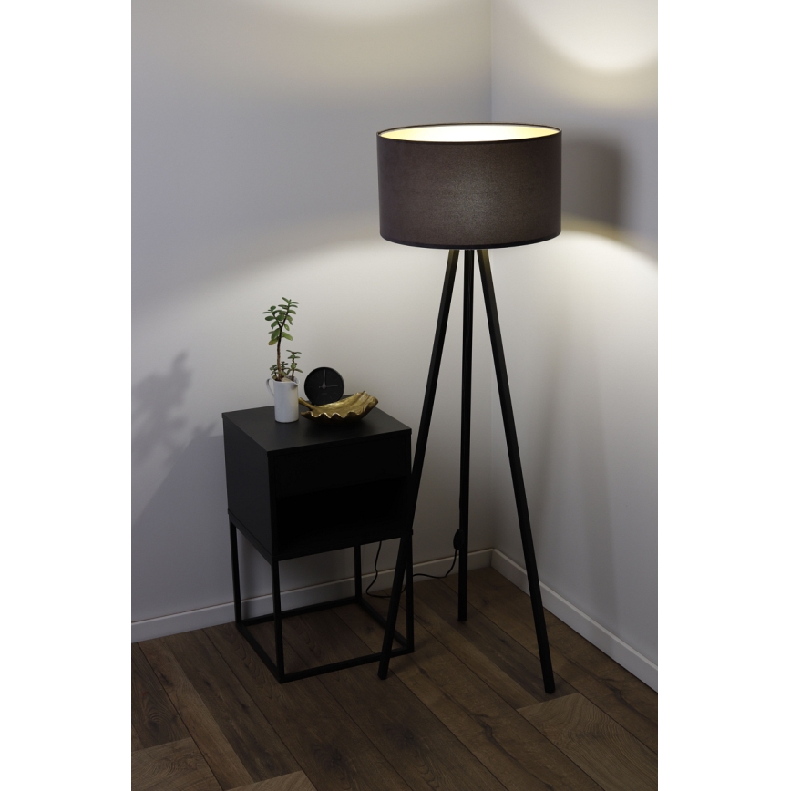 Stojací lampa STANDART 1xE27/60W/230V šedá/hnědá