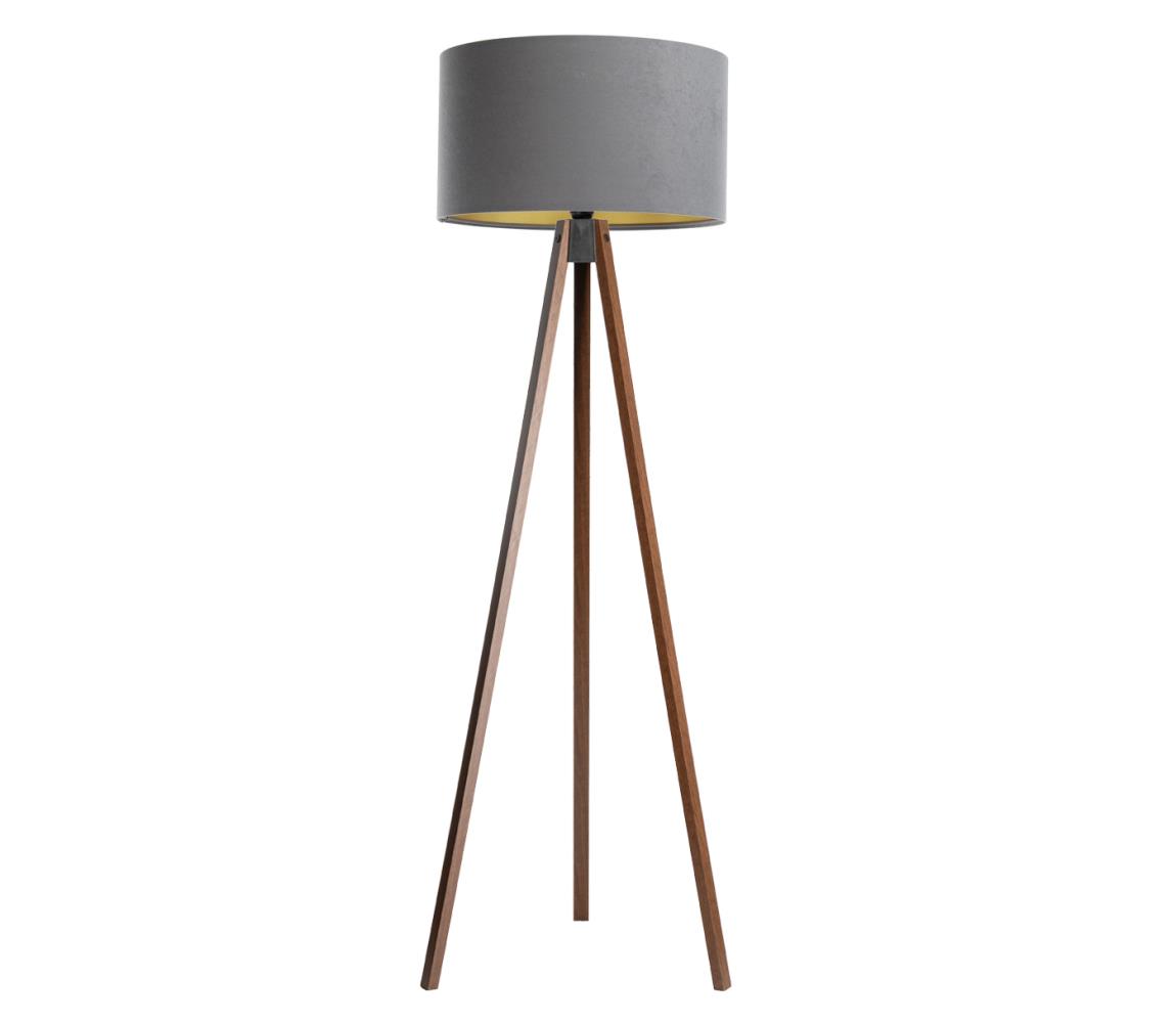 BPS Koncept Stojací lampa STANDART 1xE27/60W/230V šedá/hnědá BS0492