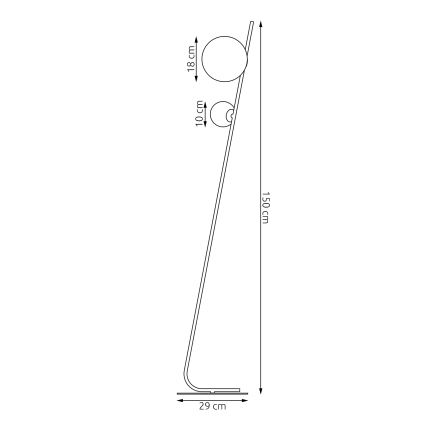 Stojací lampa TATU 2xG9/8W/230V oranžová