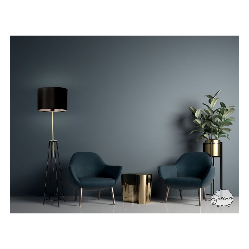 Stojací lampa TEGOLA 1xE27/60W/230V černá/zlatá