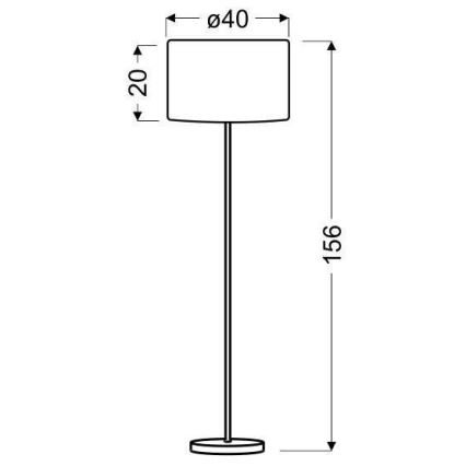 Stojací lampa TIMBER 1xE27/60W/230V béžová/matný chrom