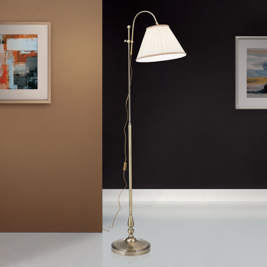 Stojací lampa TONIA 1xE27/60W/230V 183 cm bílá/bronz