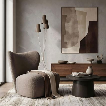 Stojací lampa TREFOT 3xE14/15W/230V hnědá/krémová