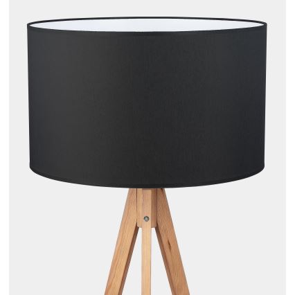 Stojací lampa TREVISO 1xE27/25W/230V černá/dřevo