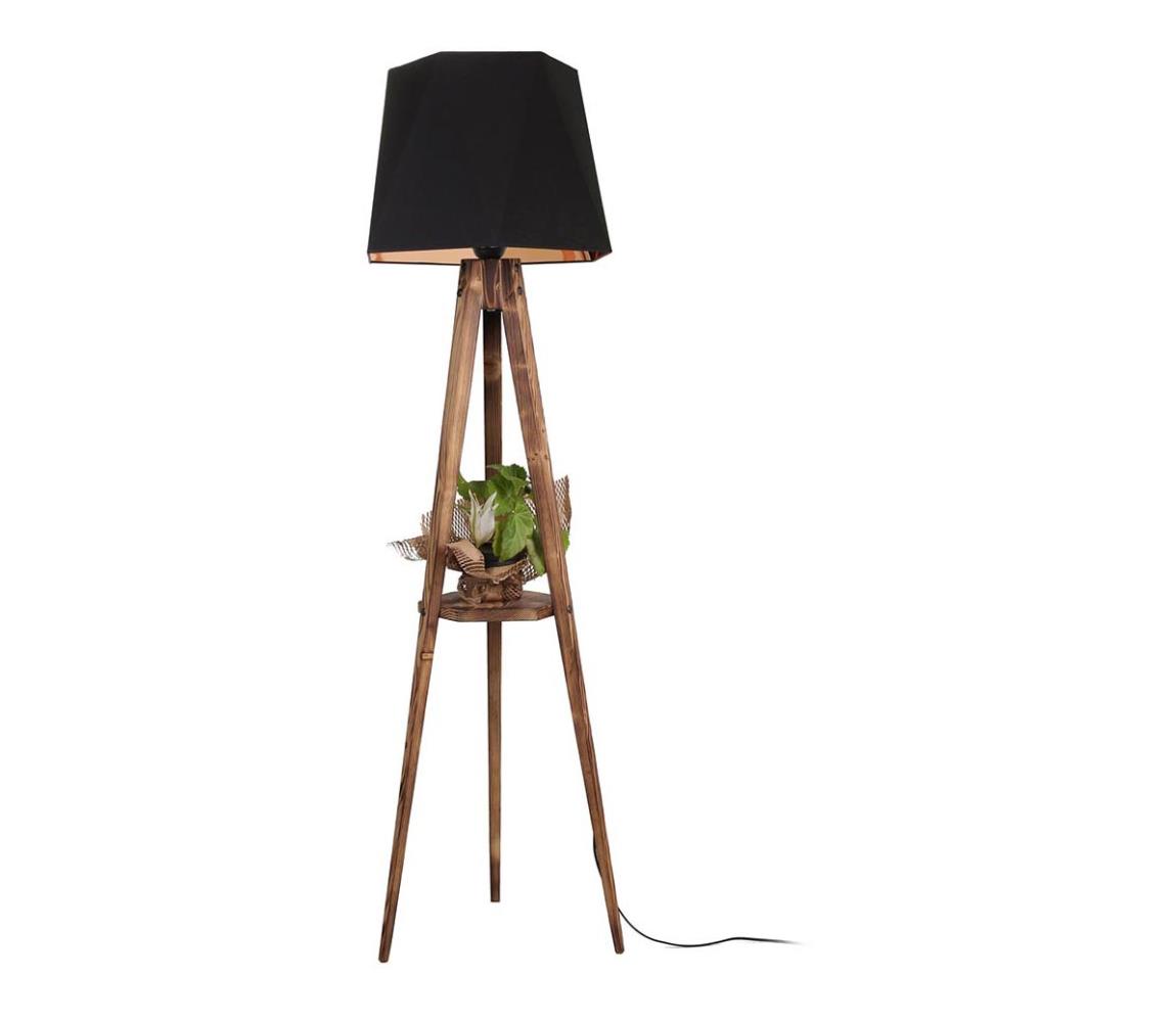 Asir Stojací lampa TRIPOD 1xE27/60W/230V černá/hnědá AS0481