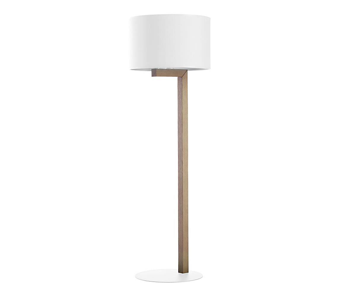 TK Lighting Stojací lampa TROY 1xE27/25W/230V bílá/dřevo TK5197