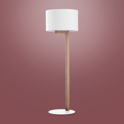 Stojací lampa TROY 1xE27/25W/230V bílá/dřevo