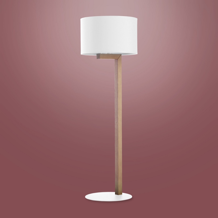 Stojací lampa TROY 1xE27/25W/230V bílá/dřevo